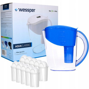 Dzbanek Wessper Niebieski 3,5l + 10 Filtr Wkład