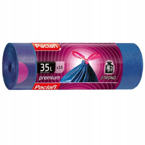 35 L Worek Premium z Taśmą Niebieski 15 szt