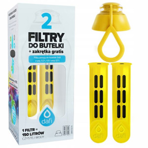 Filtr do butelki DAFI (2szt.) + nakrętka CYTRYNOWY