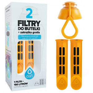 Filtr do butelki DAFI (2szt.) + nakrętka POMARAŃCZ