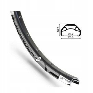 Obręcz RODI BLACKROCK 27,5'' 584x23 czarna 32 otw.