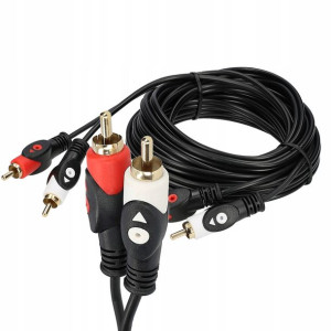 Kabel Przewód 2x Rca Chinch Pozłacane Wtyki 5m