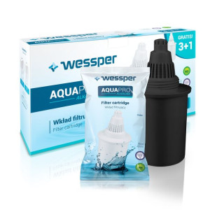 4x Filtr Wessper AquaPro Alkaline Czarny