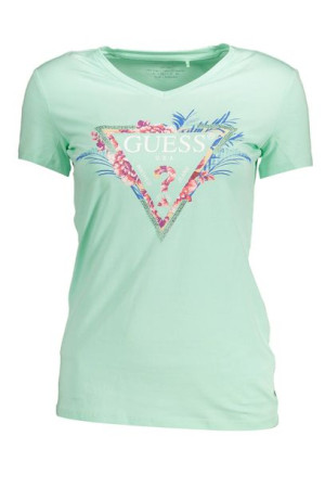 "guess Jeans T-shirt Z Krótkim Rękawem Damski Zielony"