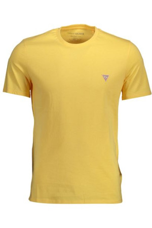 "guess Jeans Męski T-shirt Z Krótkim Rękawem Żółty"
