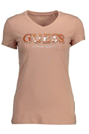 "t-shirt Z Krótkim Rękawem Guess Jeans Damski Różowy"