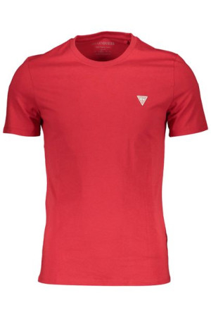 Guess Jeans Męski T-shirt Z Krótkim Rękawem Czerwony