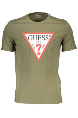 Guess Jeans Męski T-shirt Z Krótkim Rękawem Zielony