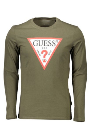 Męska Koszulka Z Długim Rękawem Guess Jeans Zielona