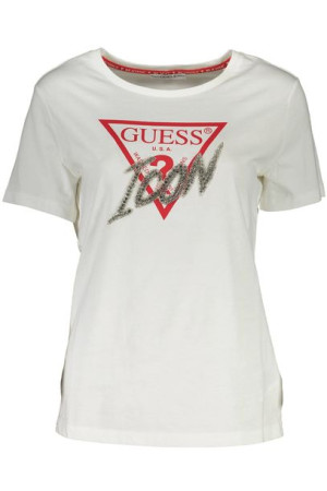 Guess Jeans T-shirt Z Krótkim Rękawem Damski Biały