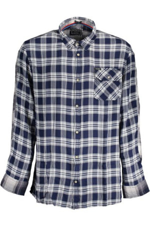 Guess Jeans Męska Koszula Z Długim Rękawem Niebieska