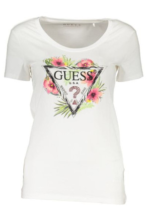 Guess Jeans T-shirt Z Krótkim Rękawem Damski Biały