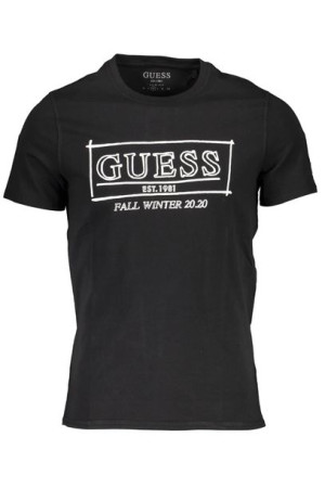 T-shirt Męski Z Krótkim Rękawem Guess Jeans Czarny