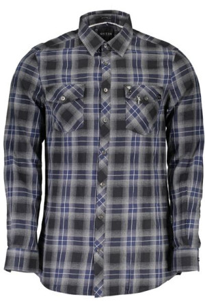 Guess Jeans Męska Koszula Z Długim Rękawem Niebieska