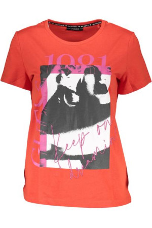T-shirt Z Krótkim Rękawem Guess Jeans Czerwony