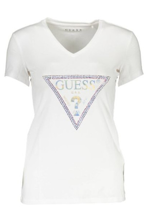 Guess Jeans T-shirt Z Krótkim Rękawem Damski Biały