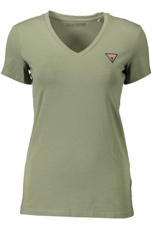 Guess Jeans T-shirt Z Krótkim Rękawem Damski Zielony