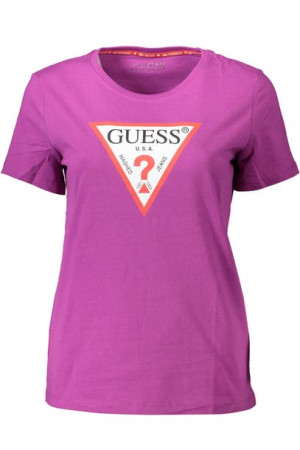 Guess Jeans T-shirt Z Krótkim Rękawem Damski Fioletowy