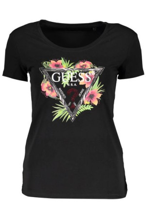 Guess Jeans T-shirt Damski Z Krótkim Rękawem Czarny