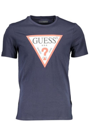 T-shirt Męski Z Krótkim Rękawem Guess Jeans Niebieski