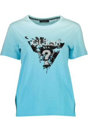Guess Jeans T-shirt Z Krótkim Rękawem Damski Jasny Niebieski