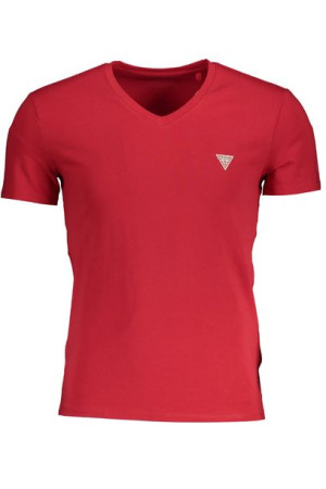 Guess Jeans Męski T-shirt Z Krótkim Rękawem Czerwony
