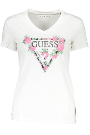 Guess Jeans T-shirt Z Krótkim Rękawem Damski Biały