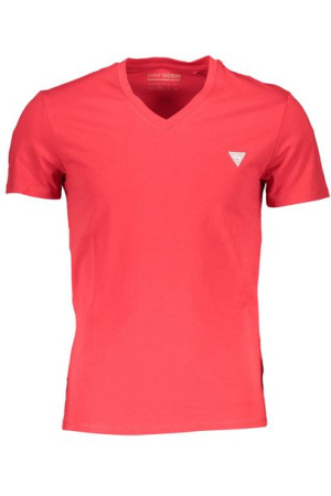 Guess Jeans Męski T-shirt Z Krótkim Rękawem Czerwony