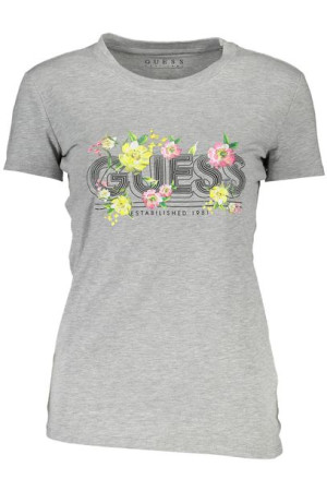 Guess Jeans T-shirt Z Krótkim Rękawem Damski Szary
