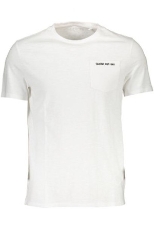 Guess Jeans Męski T-shirt Z Krótkim Rękawem Biały