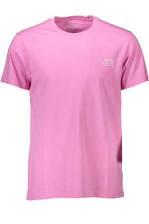 Guess Jeans Męski T-shirt Z Krótkim Rękawem Różowy