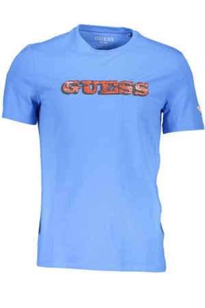 T-shirt Męski Z Krótkim Rękawem Guess Jeans Niebieski