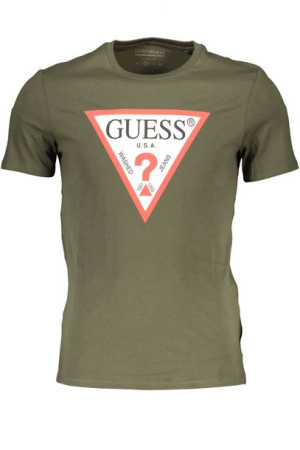 Guess Jeans Męski T-shirt Z Krótkim Rękawem Zielony