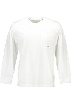 Calvin Klein T-shirt Z Długim Rękawem Męski Biały