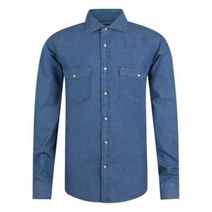 Koszula Tommy Hilfiger jeansowa niebieska męska