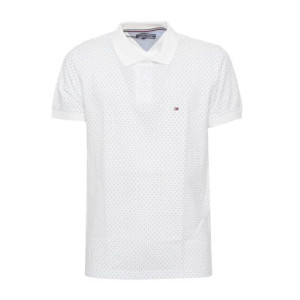 Koszulka Polo męska Tommy Hilfiger Biała w kropki
