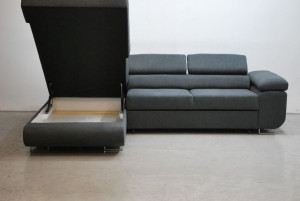 OHS DESIGN NOWOCZESNY NAROŻNIK z f.spania + pojemnik