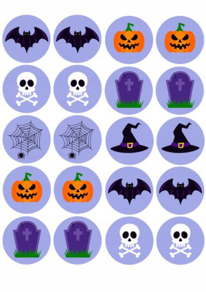 Opłatki Babeczki Halloween Groby Dynie Czaszki 5cm