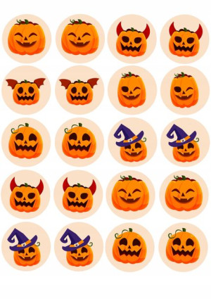 Opłatki Na Babeczki Halloween Dynie Dynia 5cm