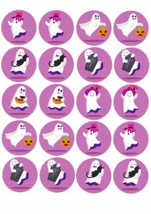 Opłatki Na Babeczki Halloween Duchy Duszki 5cm