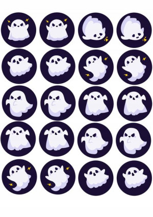 Opłatki Na Babeczki Halloween Duchy Duszki 5cm