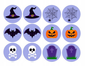 Opłatki Na Babeczki Halloween Groby Czaszki 4,5cm