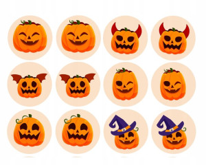 Opłatki Na Babeczki Halloween Dynie Dynia 4,5cm