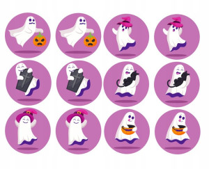 Opłatki Na Babeczki Halloween Duchy Duszki 4,5cm