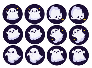 Opłatki Na Babeczki Halloween Duchy Duszki 4,5cm