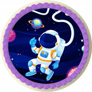 Opłatek Obrazek Tort Kosmos Kosmonauta Galaktyka