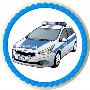 Opłatek Obrazek Policja Wóz Policyjny Radiowóz