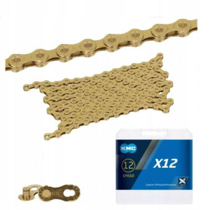 KMC Łańcuch X12 126 ogniw Ti-N Złoty BOX