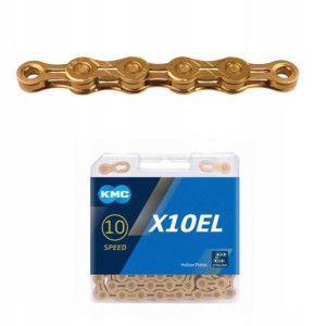 KMC Łańcuch X10 EL 114 ogniw złoty BOX