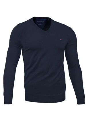 Sweter Tommy Hilfiger V-neck Męski Granatowy XXL